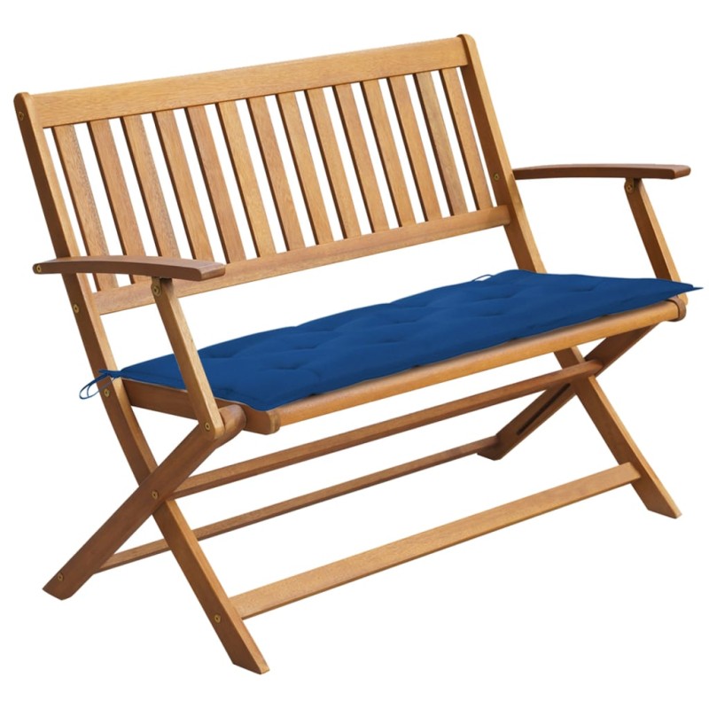 Gartenbank mit Auflage 120 cm Massivholz Akazie Gartenbank mit Auflage 120 cm Massivholz Akazie