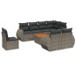 vidaXL 9-tlg. Garten-Sofagarnitur mit Kissen Grau Poly Rattan vidaXL 9-tlg. Garten-Sofagarnitur mit Kissen Grau Poly Rattan