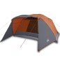 vidaXL Campingzelt 6 Personen Grau & Orange 412x370x190 cm 190T Taft vidaXL Campingzelt 6 Personen Grau & Orange 412x370x190 cm 190T Taft