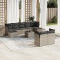 vidaXL 10-tlg. Garten-Sofagarnitur mit Kissen Grau Poly Rattan vidaXL 10-tlg. Garten-Sofagarnitur mit Kissen Grau Poly Rattan