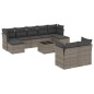 vidaXL 10-tlg. Garten-Sofagarnitur mit Kissen Grau Poly Rattan vidaXL 10-tlg. Garten-Sofagarnitur mit Kissen Grau Poly Rattan
