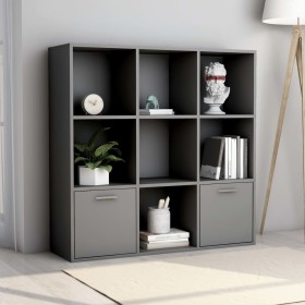 vidaXL Bücherregal Grau 98x30x98 cm Holzwerkstoff