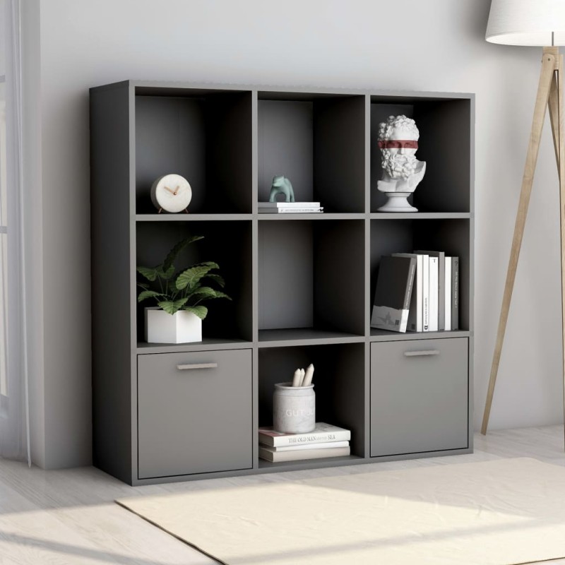 vidaXL Bücherregal Grau 98x30x98 cm Holzwerkstoff vidaXL Bücherregal Grau 98x30x98 cm Holzwerkstoff
