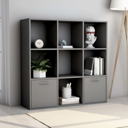 vidaXL Bücherregal Grau 98x30x98 cm Holzwerkstoff