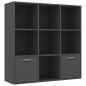 vidaXL Bücherregal Grau 98x30x98 cm Holzwerkstoff vidaXL Bücherregal Grau 98x30x98 cm Holzwerkstoff