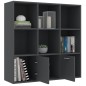 vidaXL Bücherregal Grau 98x30x98 cm Holzwerkstoff vidaXL Bücherregal Grau 98x30x98 cm Holzwerkstoff