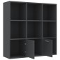 vidaXL Bücherregal Grau 98x30x98 cm Holzwerkstoff vidaXL Bücherregal Grau 98x30x98 cm Holzwerkstoff