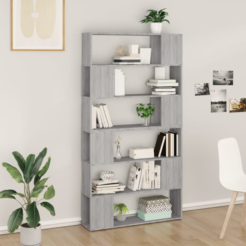 vidaXL Bücherregal/Raumteiler Grau Sonoma 100x24x188 cm vidaXL Bücherregal/Raumteiler Grau Sonoma 100x24x188 cm