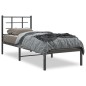 vidaXL Bettgestell mit Kopfteil Metall Schwarz 75x190 cm vidaXL Bettgestell mit Kopfteil Metall Schwarz 75x190 cm