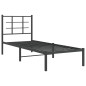 vidaXL Bettgestell mit Kopfteil Metall Schwarz 75x190 cm vidaXL Bettgestell mit Kopfteil Metall Schwarz 75x190 cm