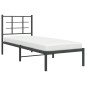 vidaXL Bettgestell mit Kopfteil Metall Schwarz 75x190 cm vidaXL Bettgestell mit Kopfteil Metall Schwarz 75x190 cm