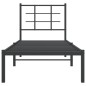 vidaXL Bettgestell mit Kopfteil Metall Schwarz 75x190 cm vidaXL Bettgestell mit Kopfteil Metall Schwarz 75x190 cm