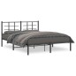 vidaXL Bettgestell mit Kopfteil Metall Schwarz 160x200 cm vidaXL Bettgestell mit Kopfteil Metall Schwarz 160x200 cm