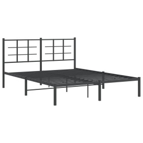 vidaXL Bettgestell mit Kopfteil Metall Schwarz 160x200 cm