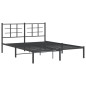 vidaXL Bettgestell mit Kopfteil Metall Schwarz 160x200 cm vidaXL Bettgestell mit Kopfteil Metall Schwarz 160x200 cm
