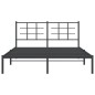 vidaXL Bettgestell mit Kopfteil Metall Schwarz 160x200 cm vidaXL Bettgestell mit Kopfteil Metall Schwarz 160x200 cm