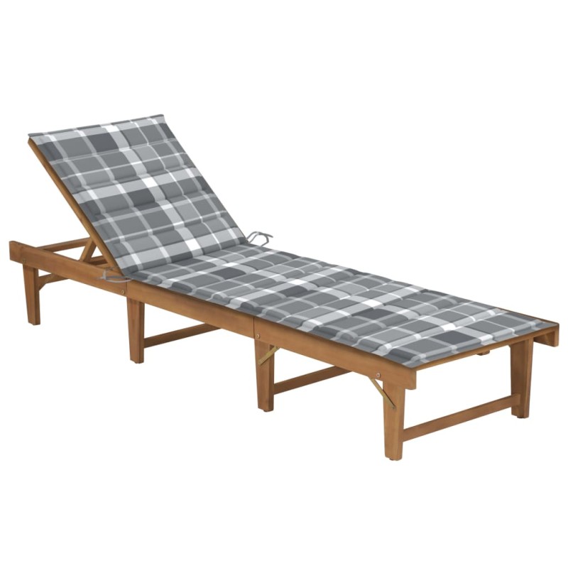 vidaXL Klappbare Sonnenliege mit Auflage Akazie Massivholz vidaXL Klappbare Sonnenliege mit Auflage Akazie Massivholz