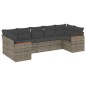 vidaXL 7-tlg. Garten-Sofagarnitur mit Kissen Grau Poly Rattan vidaXL 7-tlg. Garten-Sofagarnitur mit Kissen Grau Poly Rattan