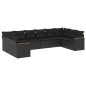 vidaXL 10-tlg. Garten-Sofagarnitur mit Kissen Schwarz Poly Rattan vidaXL 10-tlg. Garten-Sofagarnitur mit Kissen Schwarz Poly Rattan