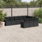vidaXL 10-tlg. Garten-Sofagarnitur mit Kissen Schwarz Poly Rattan vidaXL 10-tlg. Garten-Sofagarnitur mit Kissen Schwarz Poly Rattan