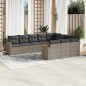 vidaXL 10-tlg. Garten-Sofagarnitur mit Kissen Grau Poly Rattan vidaXL 10-tlg. Garten-Sofagarnitur mit Kissen Grau Poly Rattan