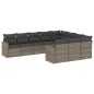 vidaXL 10-tlg. Garten-Sofagarnitur mit Kissen Grau Poly Rattan vidaXL 10-tlg. Garten-Sofagarnitur mit Kissen Grau Poly Rattan