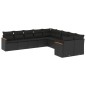vidaXL 10-tlg. Garten-Sofagarnitur mit Kissen Schwarz Poly Rattan vidaXL 10-tlg. Garten-Sofagarnitur mit Kissen Schwarz Poly Rattan