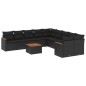 vidaXL 11-tlg. Garten-Sofagarnitur mit Kissen Schwarz Poly Rattan vidaXL 11-tlg. Garten-Sofagarnitur mit Kissen Schwarz Poly Rattan