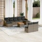 vidaXL 10-tlg. Garten-Sofagarnitur mit Kissen Grau Poly Rattan vidaXL 10-tlg. Garten-Sofagarnitur mit Kissen Grau Poly Rattan