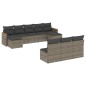 vidaXL 10-tlg. Garten-Sofagarnitur mit Kissen Grau Poly Rattan vidaXL 10-tlg. Garten-Sofagarnitur mit Kissen Grau Poly Rattan