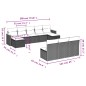 vidaXL 10-tlg. Garten-Sofagarnitur mit Kissen Grau Poly Rattan vidaXL 10-tlg. Garten-Sofagarnitur mit Kissen Grau Poly Rattan
