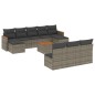 vidaXL 11-tlg. Garten-Sofagarnitur mit Kissen Grau Poly Rattan vidaXL 11-tlg. Garten-Sofagarnitur mit Kissen Grau Poly Rattan