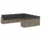 vidaXL 11-tlg. Garten-Sofagarnitur mit Kissen Grau Poly Rattan vidaXL 11-tlg. Garten-Sofagarnitur mit Kissen Grau Poly Rattan