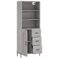 Highboard Grau Sonoma 69,5x34x180 cm Holzwerkstoff Highboard Grau Sonoma 69,5x34x180 cm Holzwerkstoff