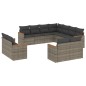 vidaXL 11-tlg. Garten-Sofagarnitur mit Kissen Grau Poly Rattan vidaXL 11-tlg. Garten-Sofagarnitur mit Kissen Grau Poly Rattan
