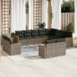 vidaXL 12-tlg. Garten-Sofagarnitur mit Kissen Grau Poly Rattan vidaXL 12-tlg. Garten-Sofagarnitur mit Kissen Grau Poly Rattan
