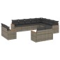 vidaXL 12-tlg. Garten-Sofagarnitur mit Kissen Grau Poly Rattan vidaXL 12-tlg. Garten-Sofagarnitur mit Kissen Grau Poly Rattan
