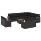 vidaXL 13-tlg. Garten-Sofagarnitur mit Kissen Schwarz Poly Rattan vidaXL 13-tlg. Garten-Sofagarnitur mit Kissen Schwarz Poly Rattan