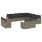 vidaXL 13-tlg. Garten-Sofagarnitur mit Kissen Grau Poly Rattan vidaXL 13-tlg. Garten-Sofagarnitur mit Kissen Grau Poly Rattan