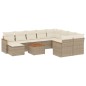vidaXL 11-tlg. Garten-Sofagarnitur mit Kissen Beige Poly Rattan vidaXL 11-tlg. Garten-Sofagarnitur mit Kissen Beige Poly Rattan