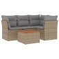 vidaXL 5-tlg. Garten-Sofagarnitur mit Kissen Beige Poly Rattan vidaXL 5-tlg. Garten-Sofagarnitur mit Kissen Beige Poly Rattan