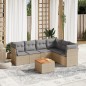 vidaXL 7-tlg. Garten-Sofagarnitur mit Kissen Beige Poly Rattan vidaXL 7-tlg. Garten-Sofagarnitur mit Kissen Beige Poly Rattan