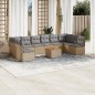 vidaXL 11-tlg. Garten-Sofagarnitur mit Kissen Beige Poly Rattan vidaXL 11-tlg. Garten-Sofagarnitur mit Kissen Beige Poly Rattan