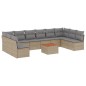vidaXL 11-tlg. Garten-Sofagarnitur mit Kissen Beige Poly Rattan vidaXL 11-tlg. Garten-Sofagarnitur mit Kissen Beige Poly Rattan