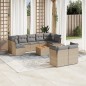 vidaXL 10-tlg. Garten-Sofagarnitur mit Kissen Beige Poly Rattan vidaXL 10-tlg. Garten-Sofagarnitur mit Kissen Beige Poly Rattan