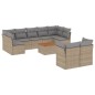 vidaXL 10-tlg. Garten-Sofagarnitur mit Kissen Beige Poly Rattan vidaXL 10-tlg. Garten-Sofagarnitur mit Kissen Beige Poly Rattan