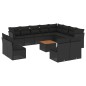 vidaXL 13-tlg. Garten-Sofagarnitur mit Kissen Schwarz Poly Rattan vidaXL 13-tlg. Garten-Sofagarnitur mit Kissen Schwarz Poly Rattan