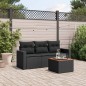 vidaXL 4-tlg. Garten-Sofagarnitur mit Kissen Schwarz Poly Rattan vidaXL 4-tlg. Garten-Sofagarnitur mit Kissen Schwarz Poly Rattan