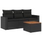 vidaXL 4-tlg. Garten-Sofagarnitur mit Kissen Schwarz Poly Rattan vidaXL 4-tlg. Garten-Sofagarnitur mit Kissen Schwarz Poly Rattan