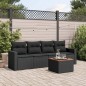 vidaXL 5-tlg. Garten-Sofagarnitur mit Kissen Schwarz Poly Rattan vidaXL 5-tlg. Garten-Sofagarnitur mit Kissen Schwarz Poly Rattan